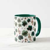 St. Patrick’s Day Musik-Shamrock Tasse (VorderseiteRechts)