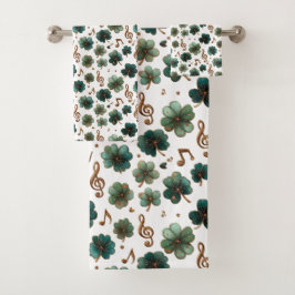 St. Patrick’s Day Musikalisches Kleeblatt Badhandtuch Set