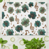 St. Patrick’s Day Musikalisches Kleeblatt Geschirrtuch (Gefaltet)