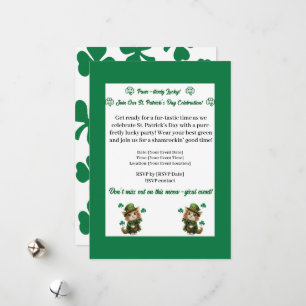 St. Patrick’s Day-Party-Einladung – Katzenliebhabe Feiertagskarte