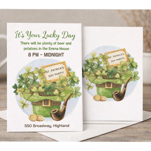 St. Patrick’s Day-Party-Einladung mit Glück Einladung