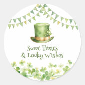 St Patrick’s Day Party Green Clover Gift Label Runder Aufkleber (Vorderseite)