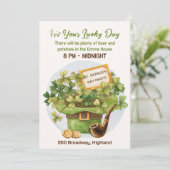 St. Patrick’s Day Party Invitation with Lucky Einladung (Stehend Vorderseite)