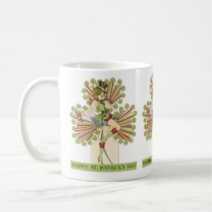 St. Patrick’s Day Pin-up Mädchen vintage Kaffeetasse