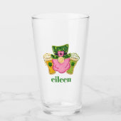 St. Patrick’s Day Pink Leprechaun Beer Custom Glas (Vorderseite)