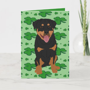 St. Patrick’s Day Rottweiler  Feiertagskarte