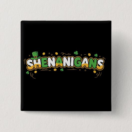St. Patrick’s Day Schabernack Koboldhut Button (Vorderseite)