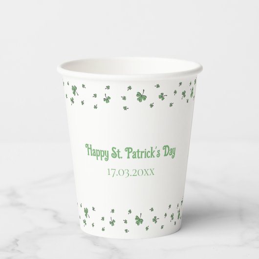 St. Patrick’s Day Shamrock Border Party Pappbecher (Rückseite)