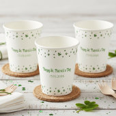 St. Patrick’s Day Shamrock Border Party Pappbecher