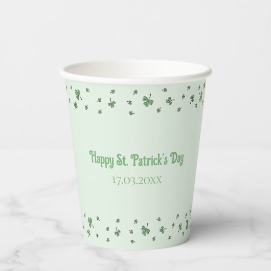 St. Patrick’s Day Shamrock Border Party Pappbecher (Rückseite)