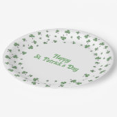 St. Patrick’s Day Shamrock Border Round Pappteller (Schrägansicht)