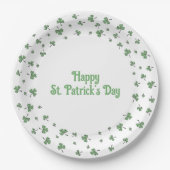 St. Patrick’s Day Shamrock Border Round Pappteller (Vorderseite)