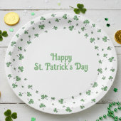 St. Patrick’s Day Shamrock Border Round Pappteller