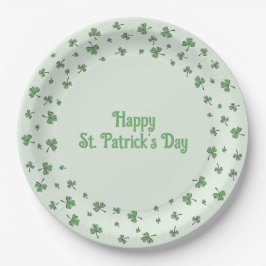 St. Patrick’s Day Shamrock Border Round Pappteller