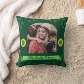 St. Patrick’s Day Shamrock Family Photo Keepsake Kissen (Decke)