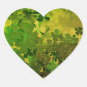 St. Patrick’s Day Shamrock Herz-Aufkleber (Vorderseite)