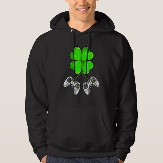 St. Patrick’s Day Shamrock Love Video Game Hoodie (Vorderseite)