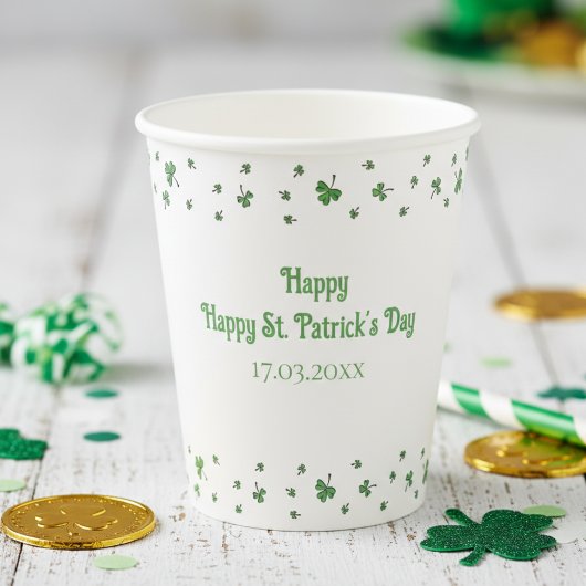 St. Patrick’s Day Shamrock-Rand-Party Pappbecher