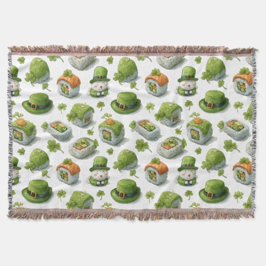 St. Patrick’s Day Sushi-Röllchen & Shamrock Decke (Vorderseite)