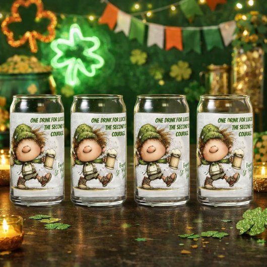 St. Patrick’s Day tanzender Leprechaun  Dosenglas