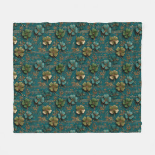 St. Patrick’s Day Vintage-Shamrock-Musik Fleecedecke