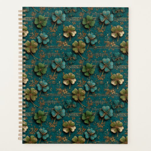 St. Patrick’s Day Vintage-Shamrock-Musik Planer (Vorderseite)
