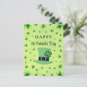 St. Patrick’s Day Wasserfarbe Shamrock auf grün Postkarte (Stehend Vorderseite)