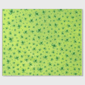 St. Patrick’s Day Wasserfarbe-Shamrock auf grünem  Geschenkpapier (Flach)