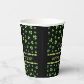 St. Patrick’s Day Wasserfarbe-Shamrock auf Schwarz Pappbecher (Rechts)