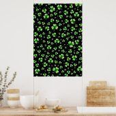 St. Patrick’s Day Wasserfarbe Shamrock auf Schwarz Poster (Küche)
