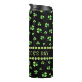 St. Patrick’s Day Wasserfarbe-Shamrock auf Schwarz Thermosbecher (Nach rechts gedreht)