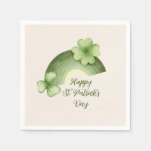 St. Patrick’s Day – Wasserfarbe Shamrock Regenboge