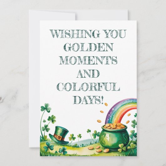 St. Patrick’s Day Wasserfarben Glück Einladung (Vorderseite)