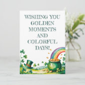 St. Patrick’s Day Wasserfarben Glück Einladung (Stehend Vorderseite)
