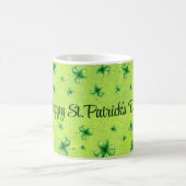St. Patrick’s Day Wasserfarben-Kleeblatt auf Grün Kaffeetasse (Mittel)