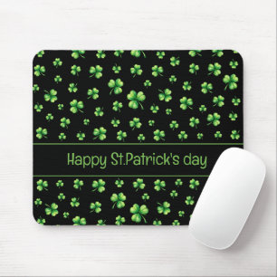 St. Patrick’s Day Wasserfarben-Kleeblatt auf Schwa Mousepad