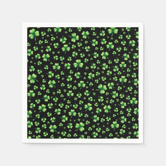 St. Patrick’s Day Wasserfarben-Kleeblatt auf Schwa Serviette (Vorderseite)