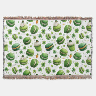 St. Patrick’s Day-Wasserfarben-Macaron & Shamrock Decke