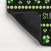 St. Patrick’s Day Watercolor Shamrock on black Mousepad (Ecke)