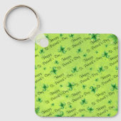 St. Patrick’s Day Watercolor Shamrock on green Schlüsselanhänger (Vorderseite)