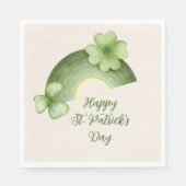 St. Patrick’s Day – Watercolor Shamrock Rainbow Serviette (Vorderseite)