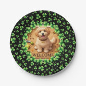 St. Patrick’s Day Watercolor Shamrock with photo Pappteller (Vorderseite)