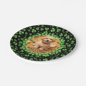 St. Patrick’s Day Watercolor Shamrock with photo Pappteller (Schrägansicht)