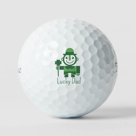 St. Patrick’s Day with minimalist Lucky Leprechaun Golfball (Vorderseite)