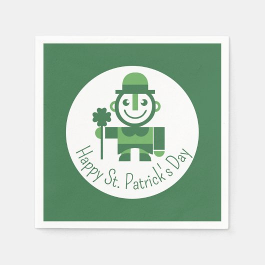 St. Patrick’s Day with minimalist Lucky Leprechaun Serviette (Vorderseite)