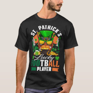St Patrick s Lucky Football Player Kleeblatt & Gla T-Shirt