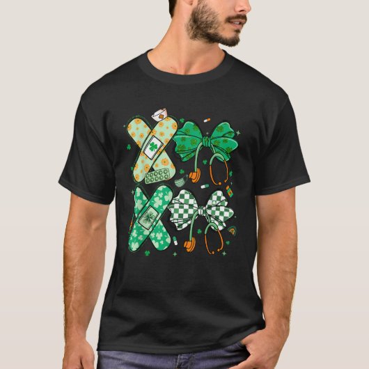St Patrick s Nurse Coquette Stethoscope Bow Nurse T-Shirt (Vorderseite)
