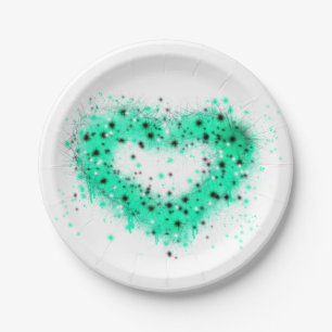 St. Patrick’s Tag glitzernde Herz-Sprühfarbe Pappteller