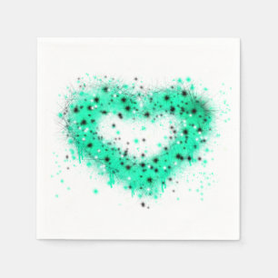St. Patrick’s Tag glitzernde Herz-Sprühfarbe Serviette