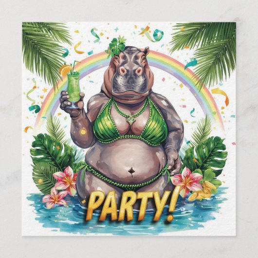 St. Patrick’s Tropical Pool Party Invitation Einladung (Vorderseite)
